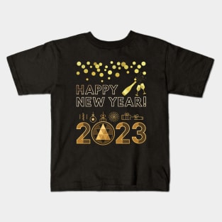 Celebration Happy New Year !!! 2023 Kids T-Shirt